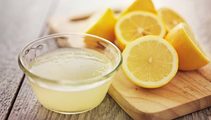 bowl of lemon juice